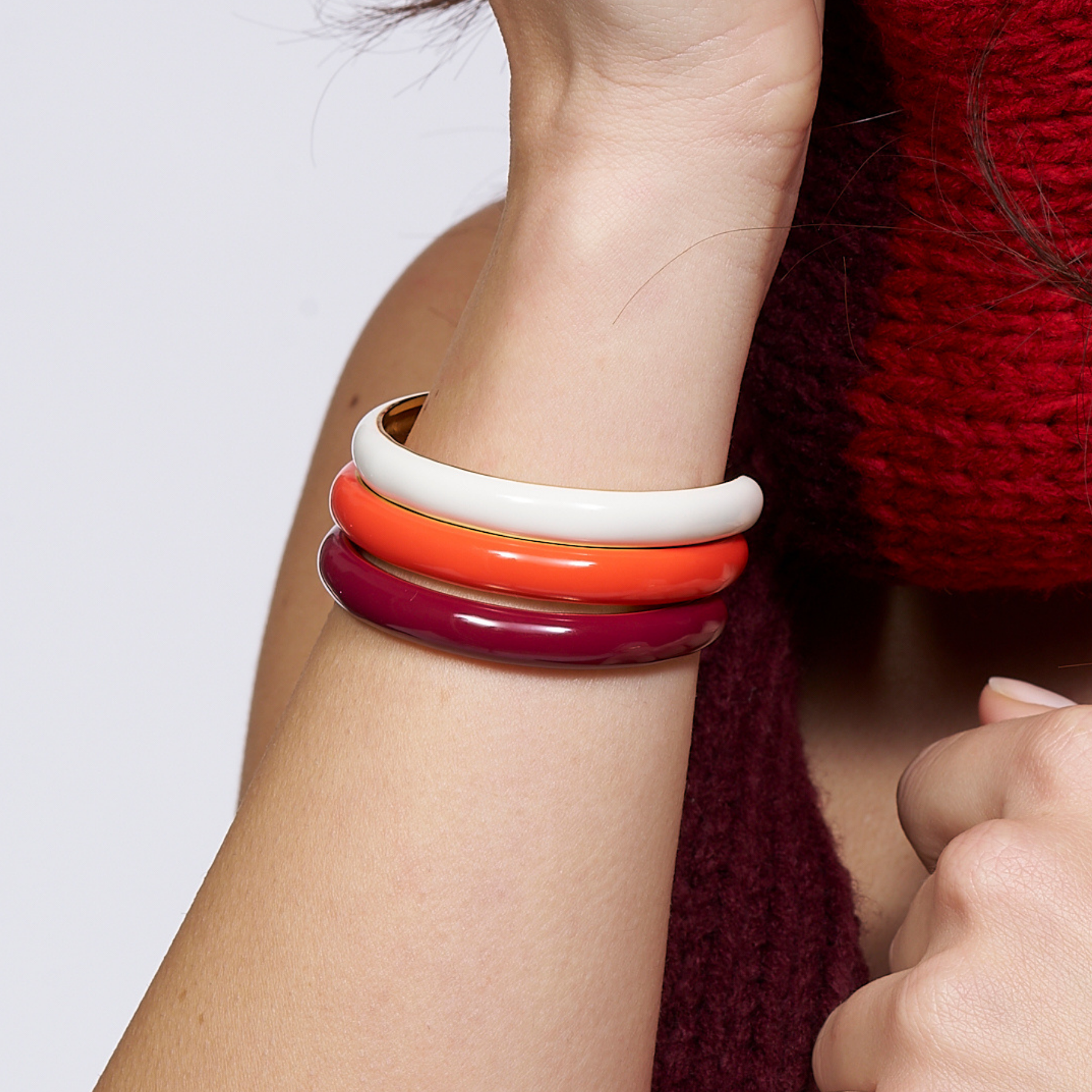 Curved Bracelet - Tangerine Orange