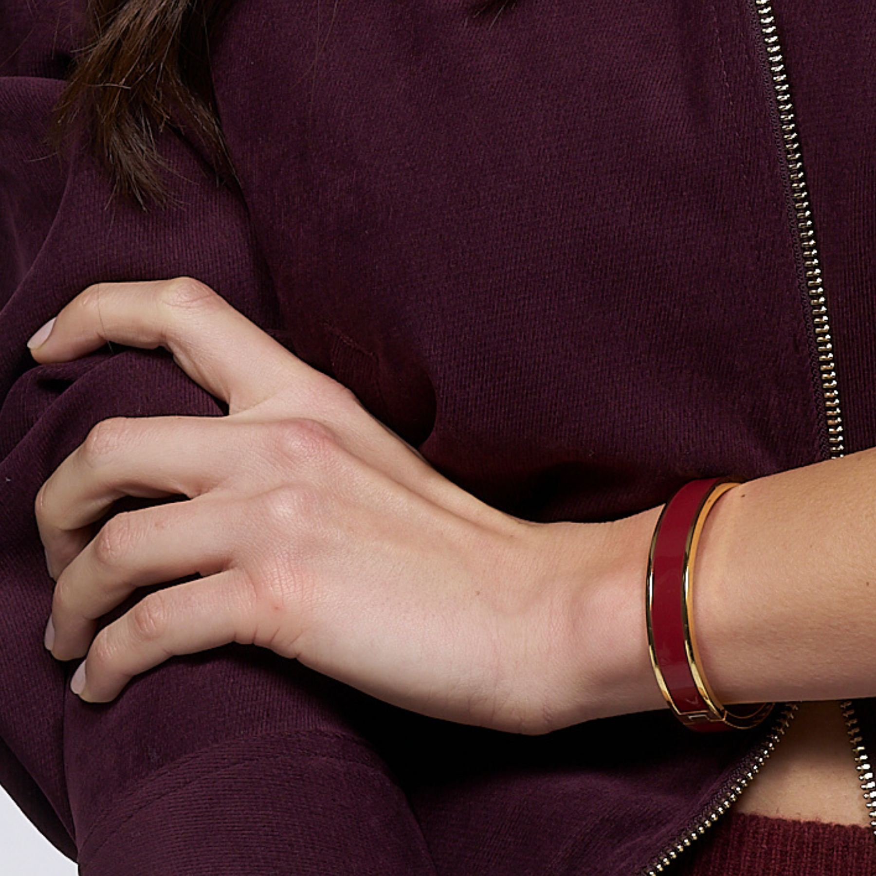 Oval Bangle Bracelet - Pomegranate