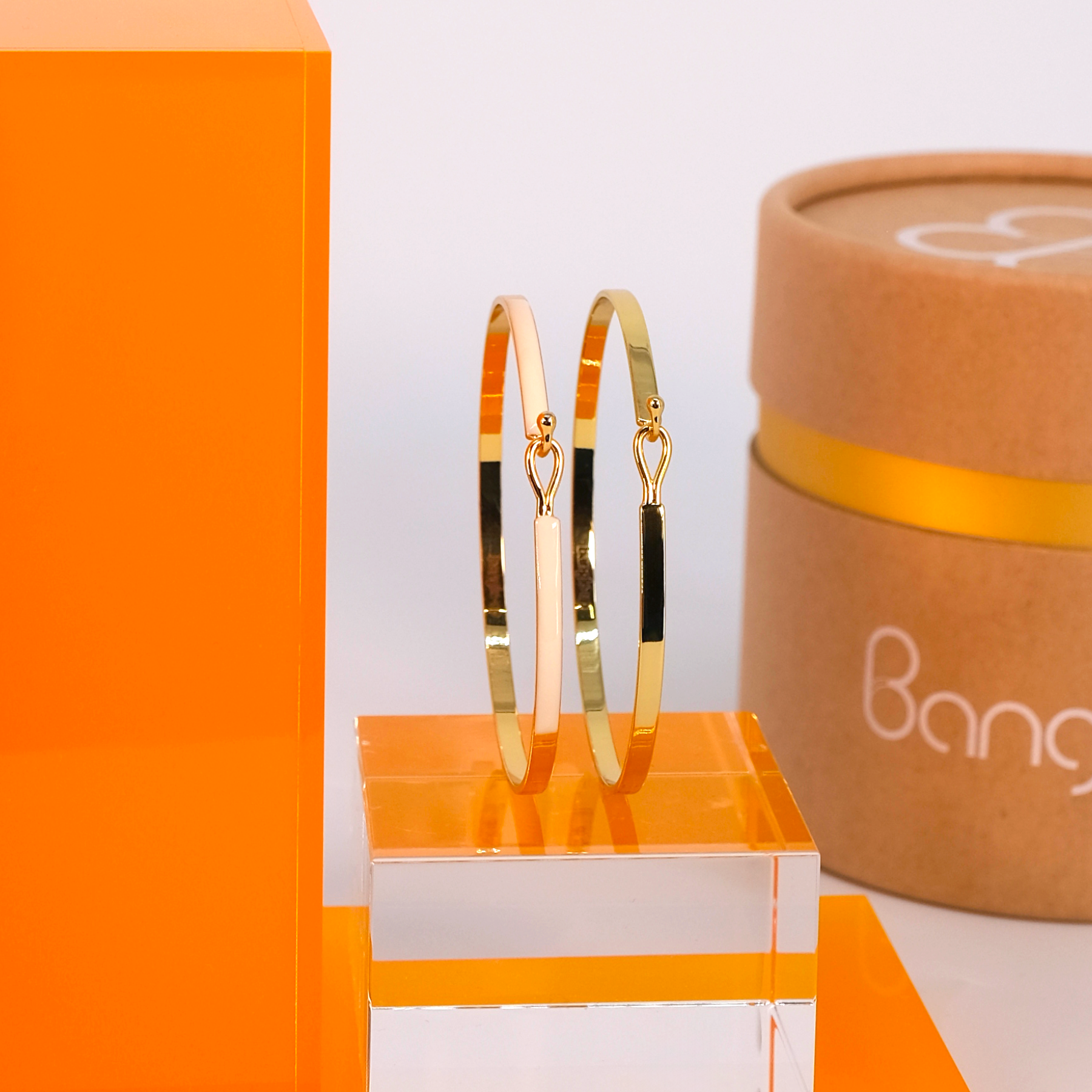 Coffret 2 bracelets Lily - Blanc sable / Or light