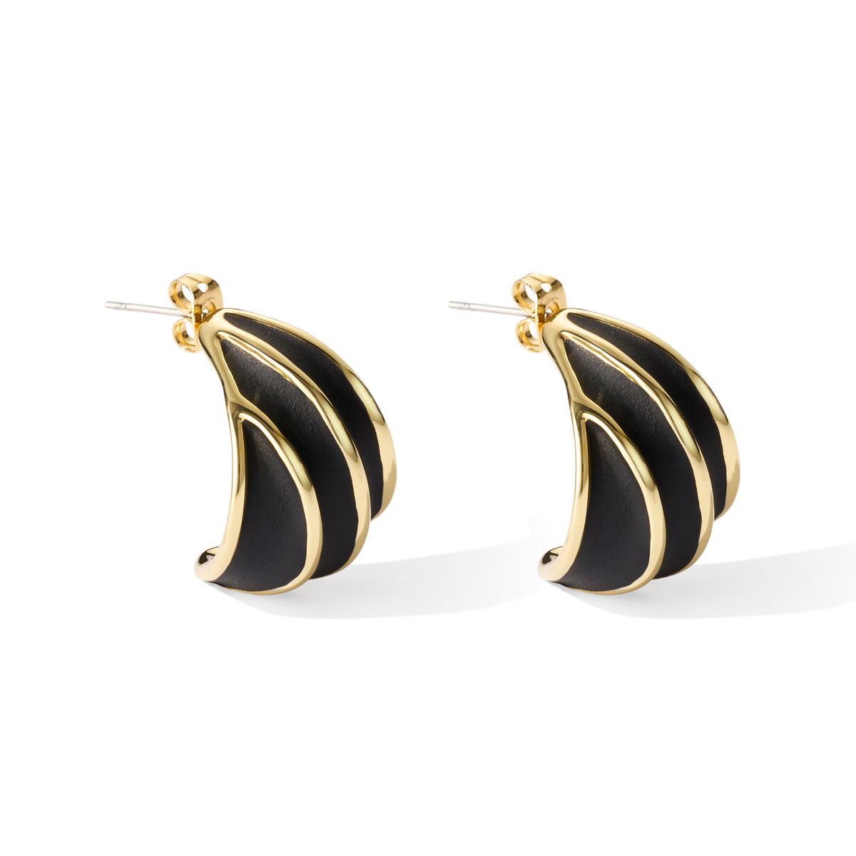 Boucles d'oreilles Twist - Noir Mat