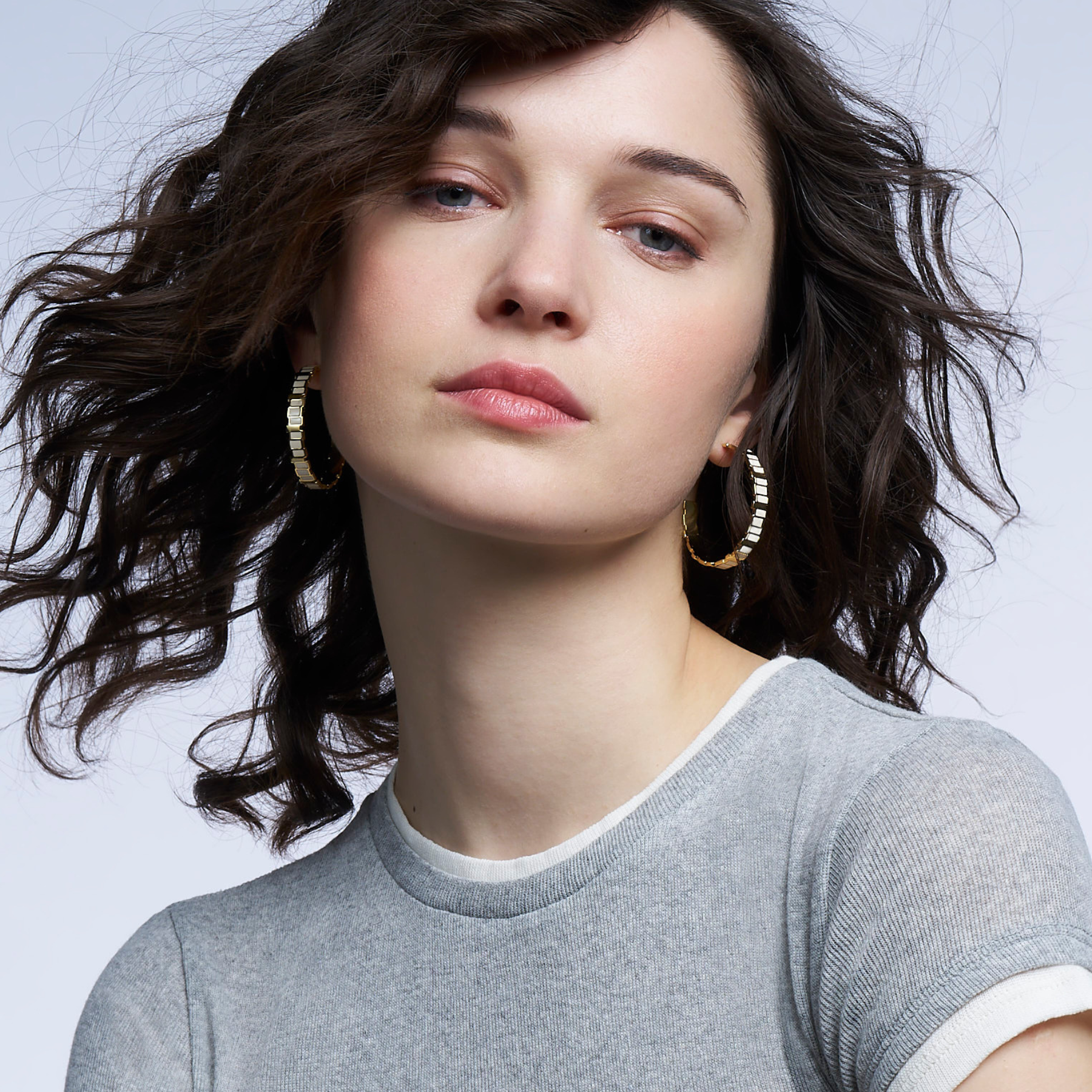 Créoles Inès Multi - Blanc Sable