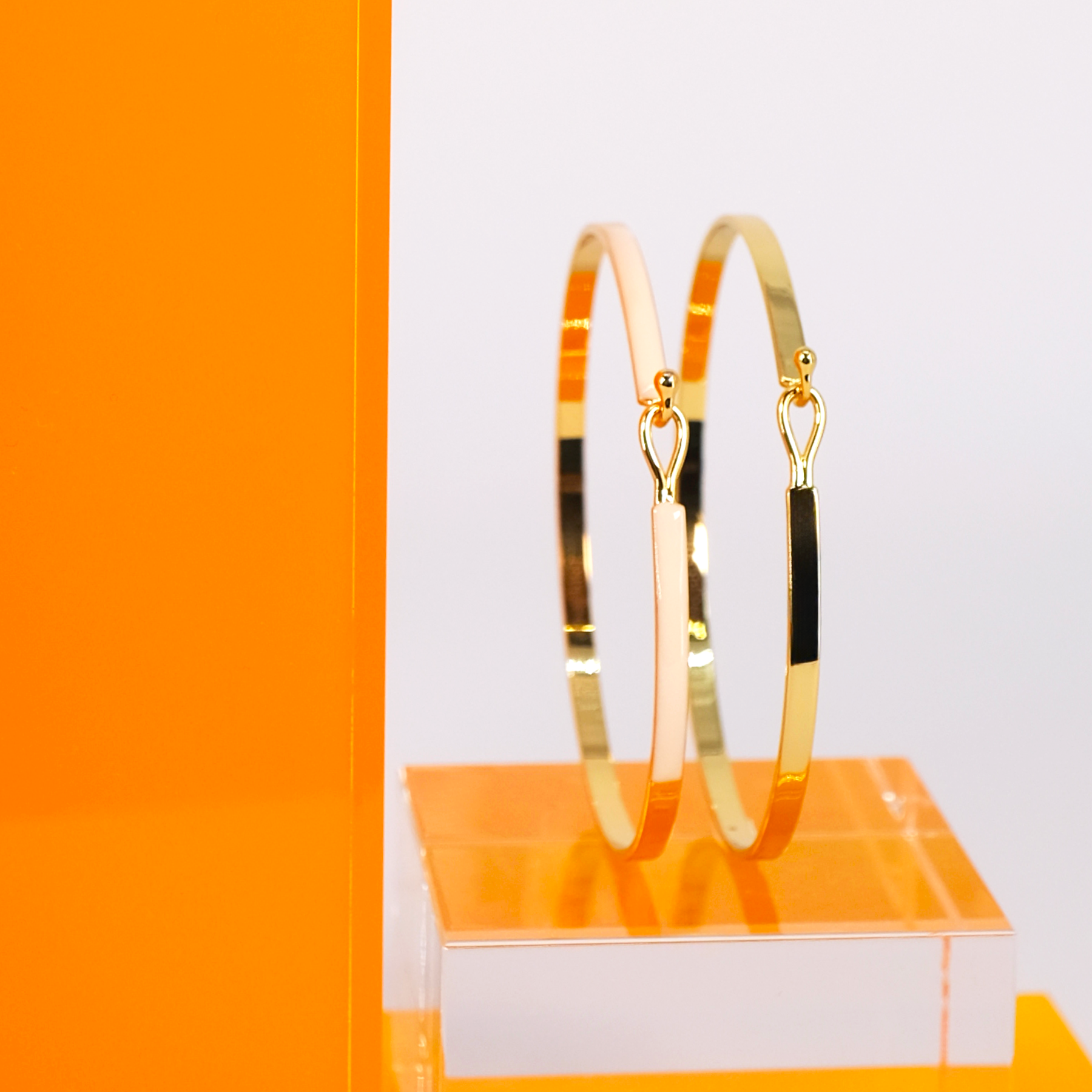 Coffret 2 bracelets Lily - Blanc sable / Or light