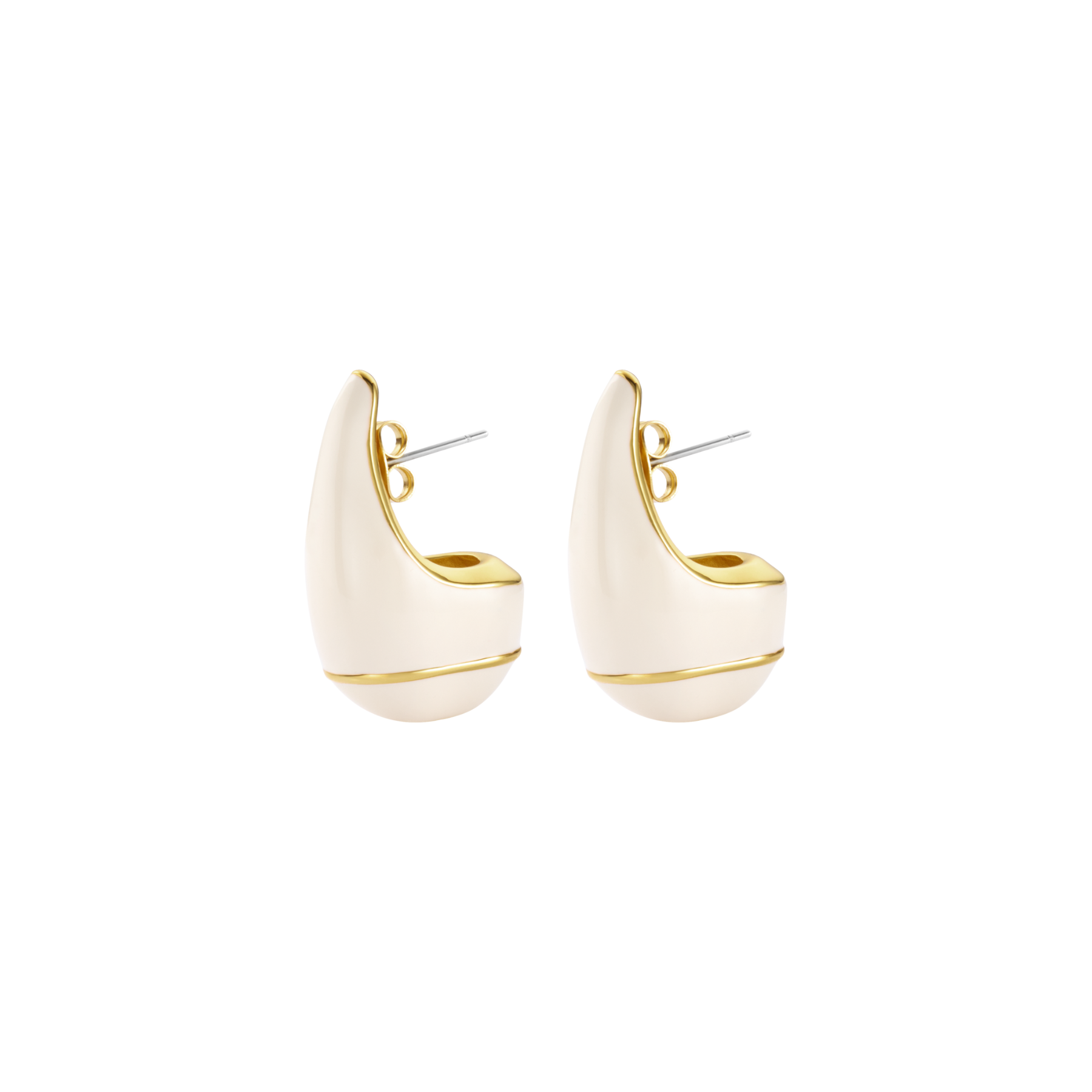Boucles d'Oreilles Drop - Blanc Sable