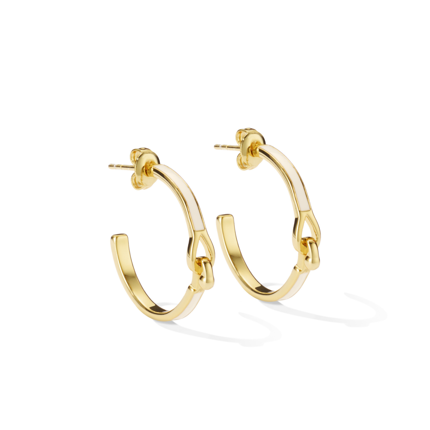 Lily Hoop Earrings - Sand White