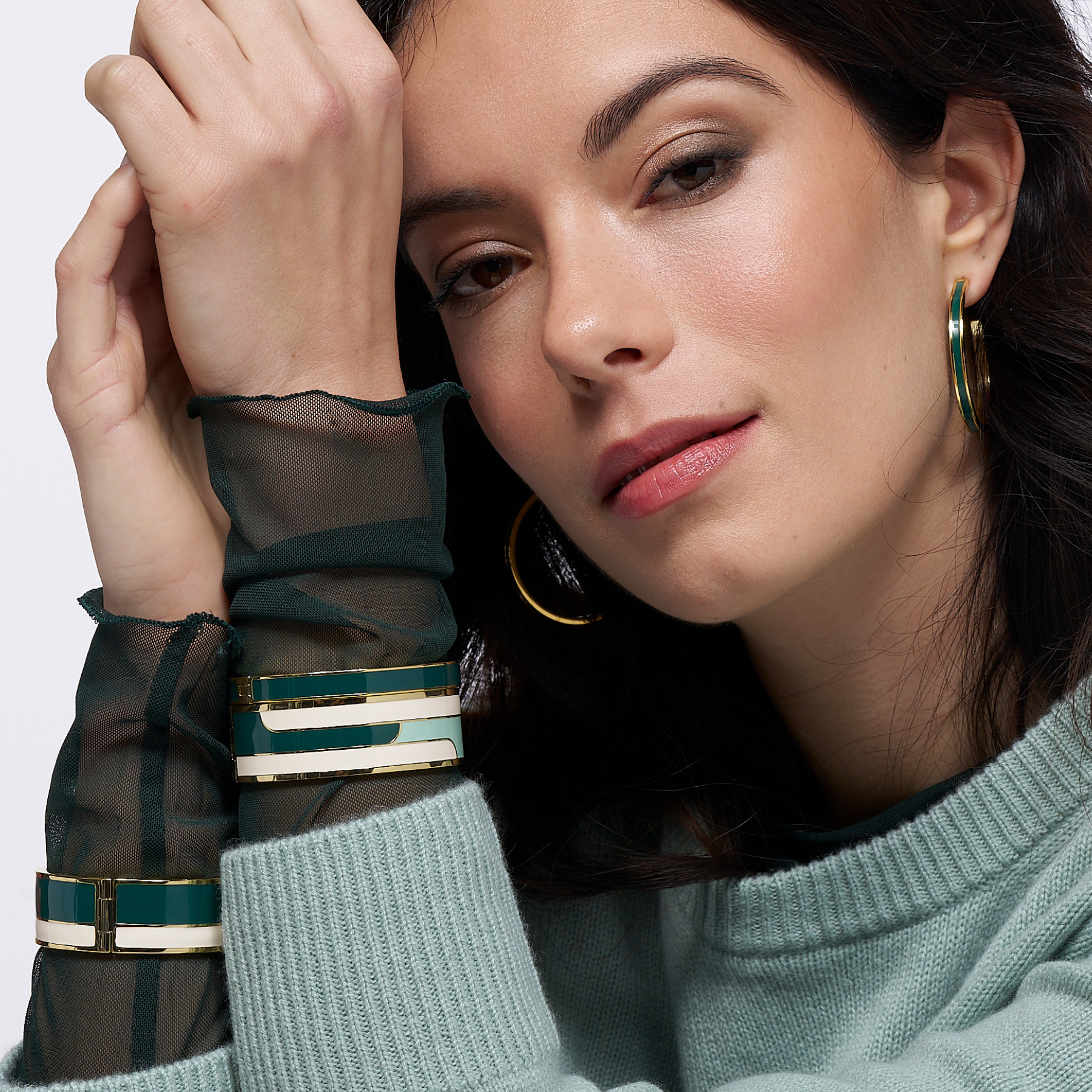 Gold-plated brass hoop earrings