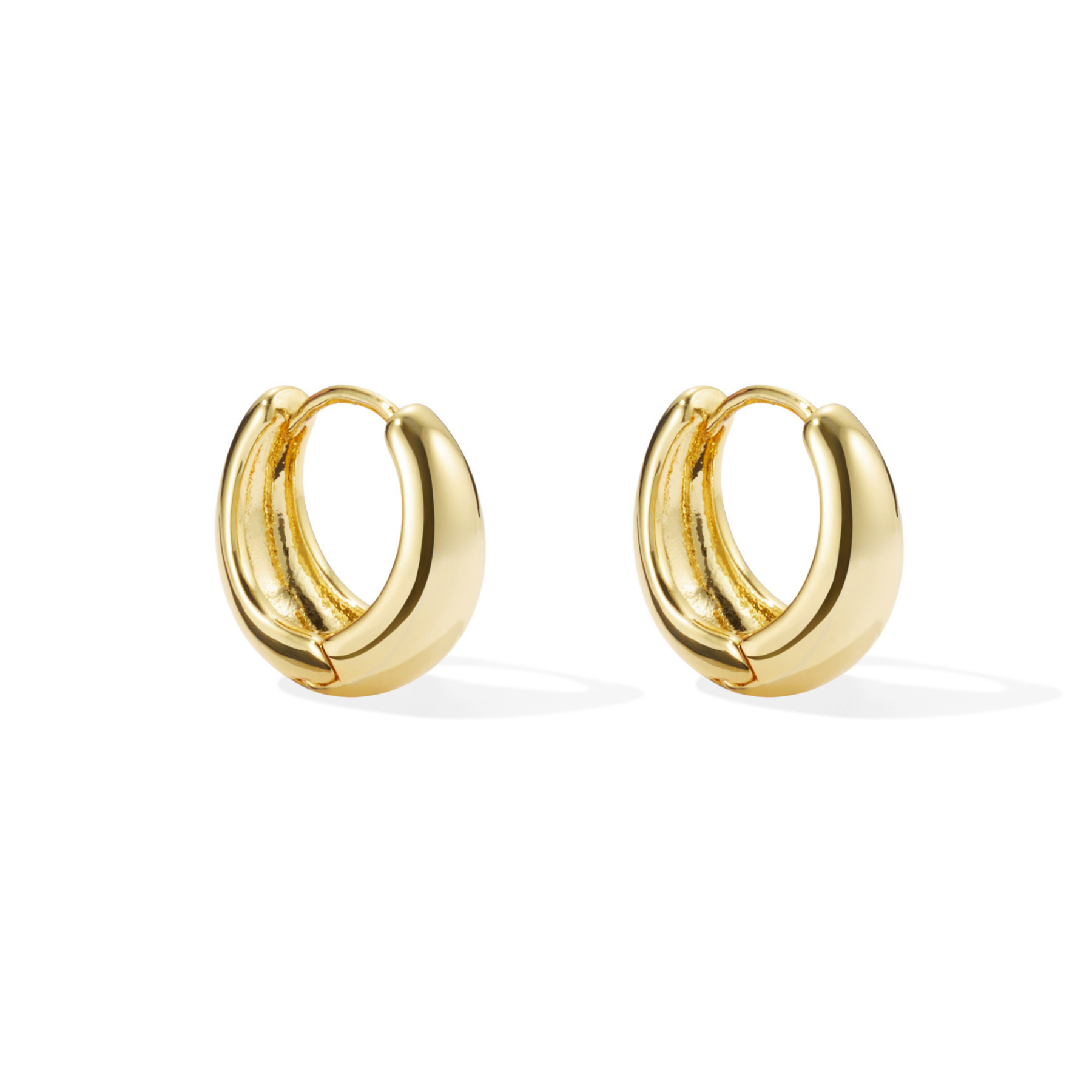 Curved Hoop Earrings - Light Gold