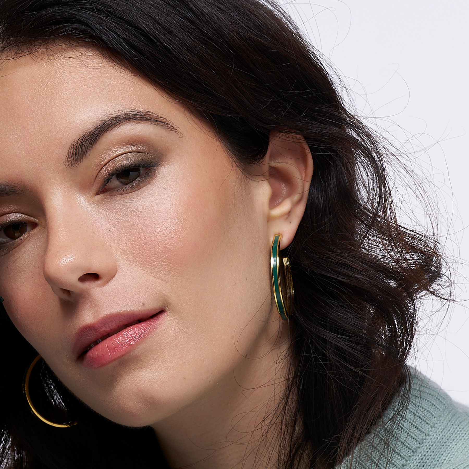 Gold-plated brass hoop earrings