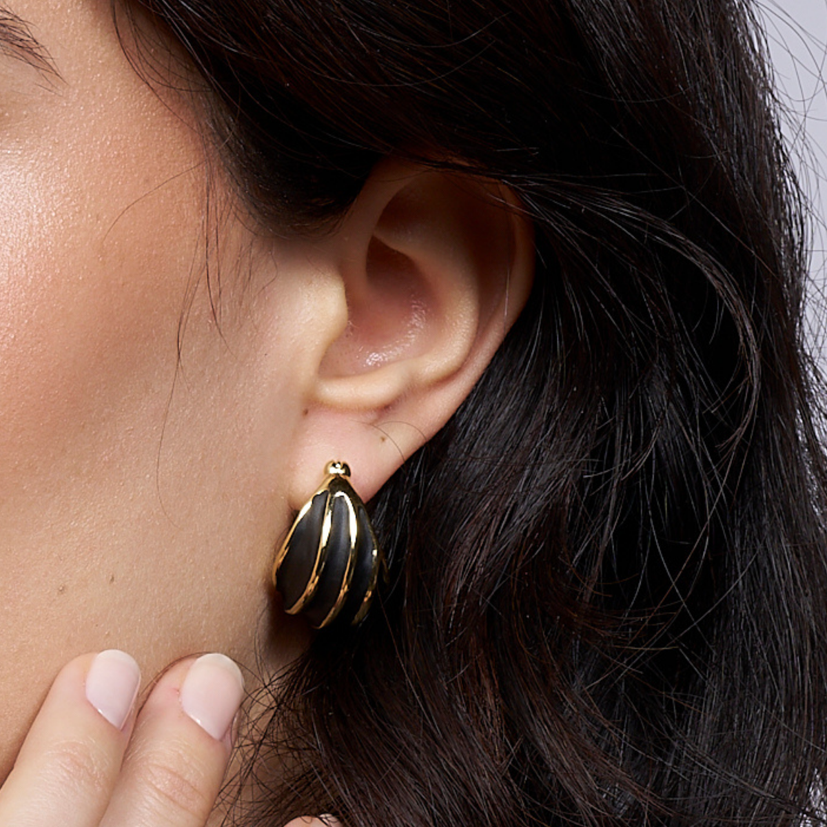 Boucles d'oreilles Twist - Noir Mat