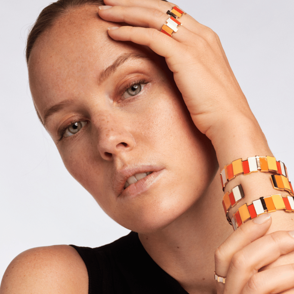 Bague Inès Multicolore - Orange Tonic - Bangle-Up 