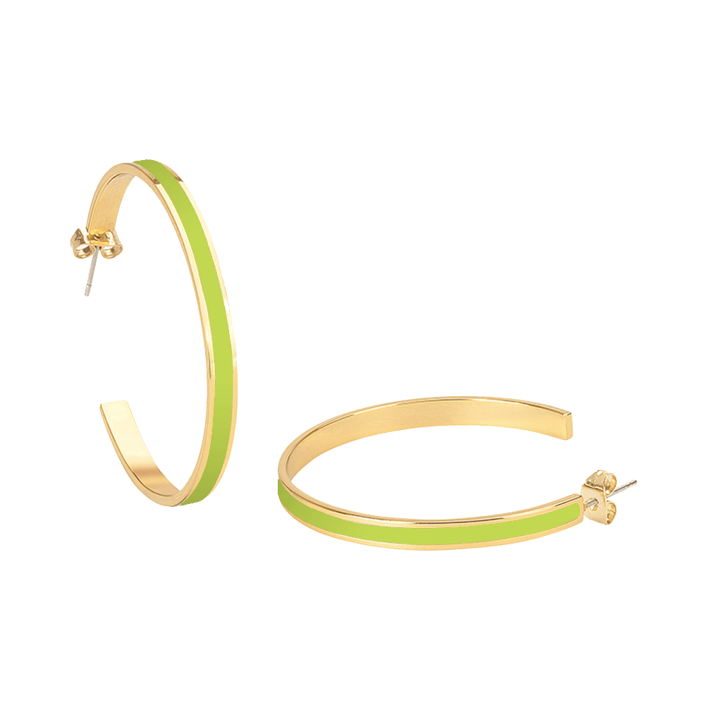 Bangle Hoop Earrings - Green Flash