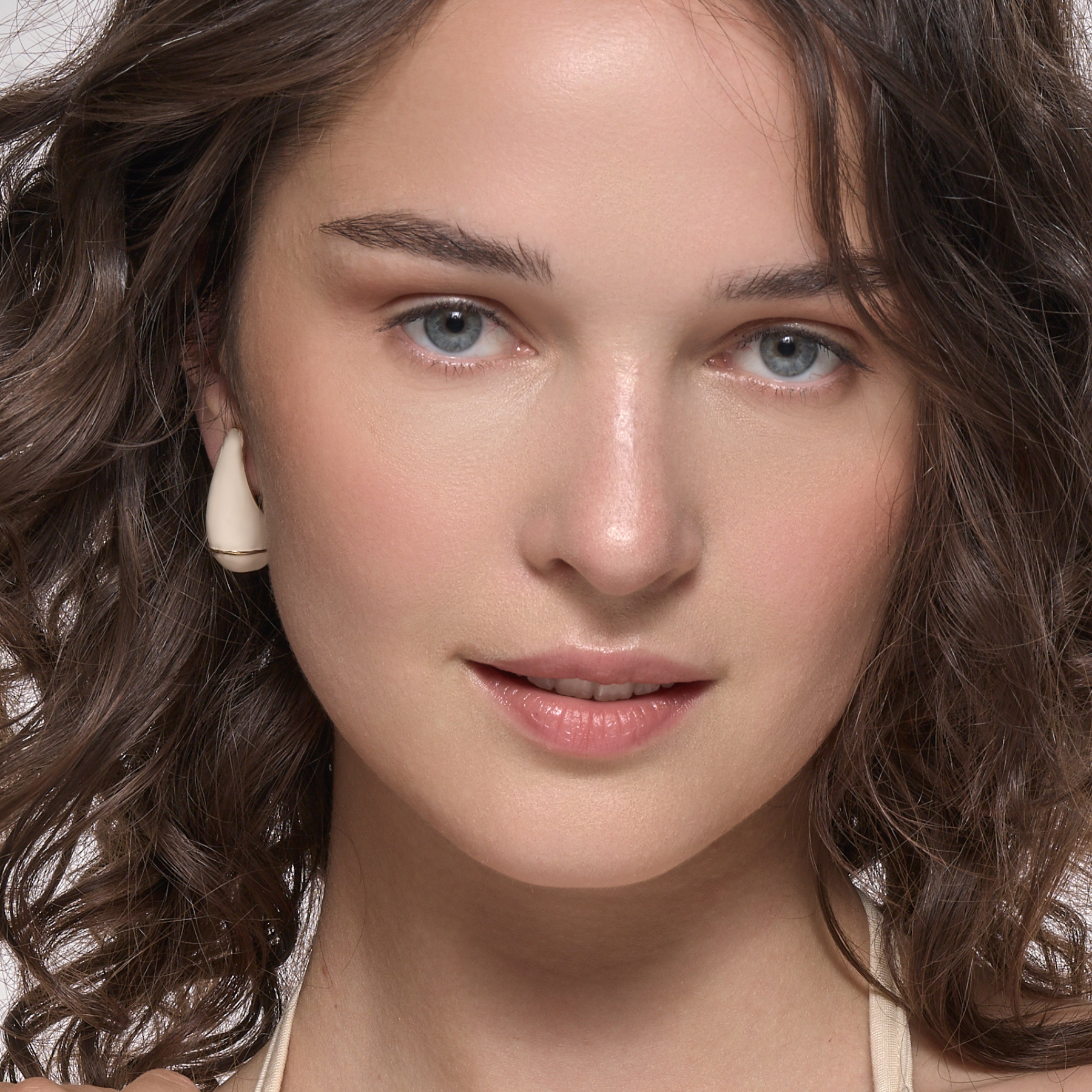 Boucles d'Oreilles Drop - Blanc Sable