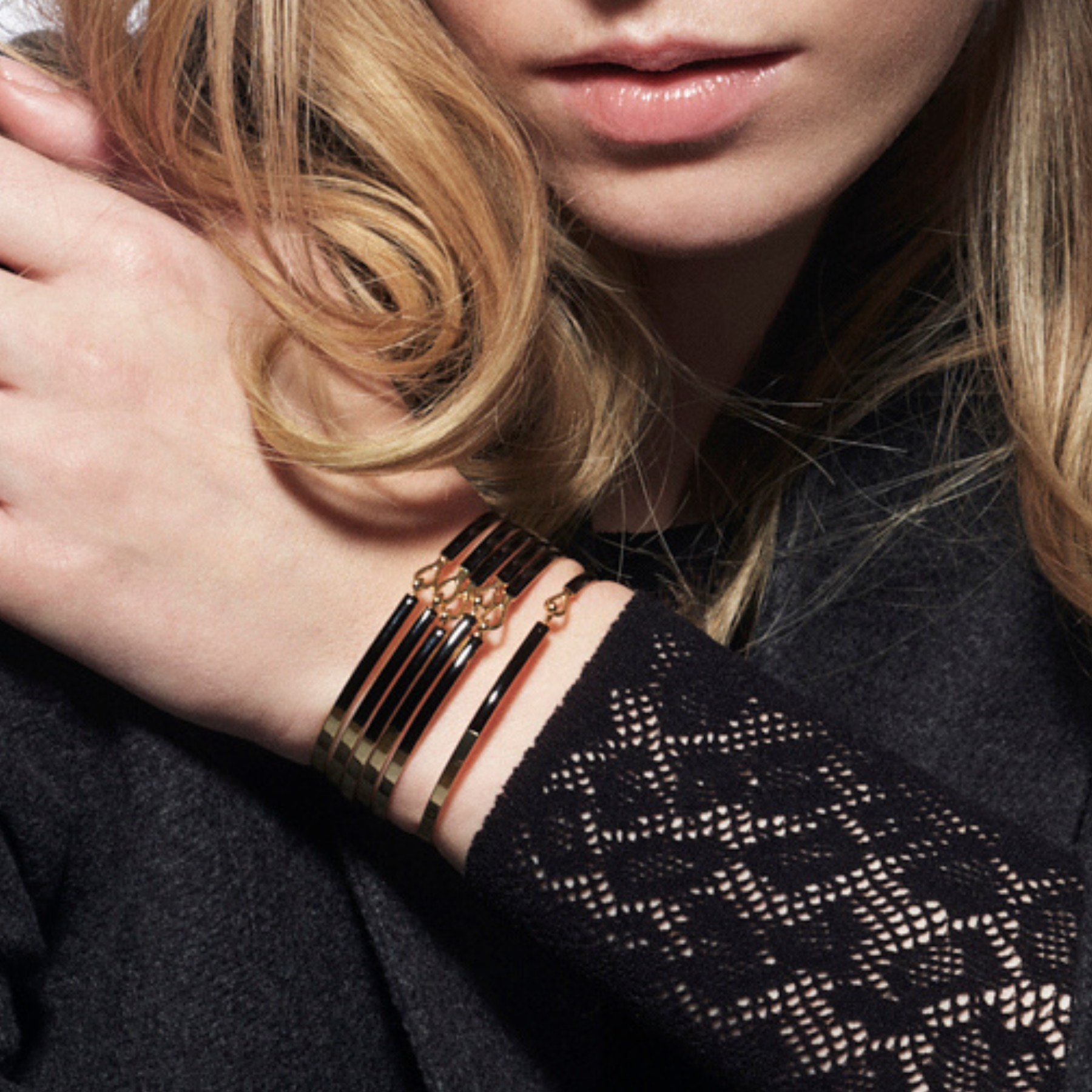 Bracelet Lily - Noir Carbon