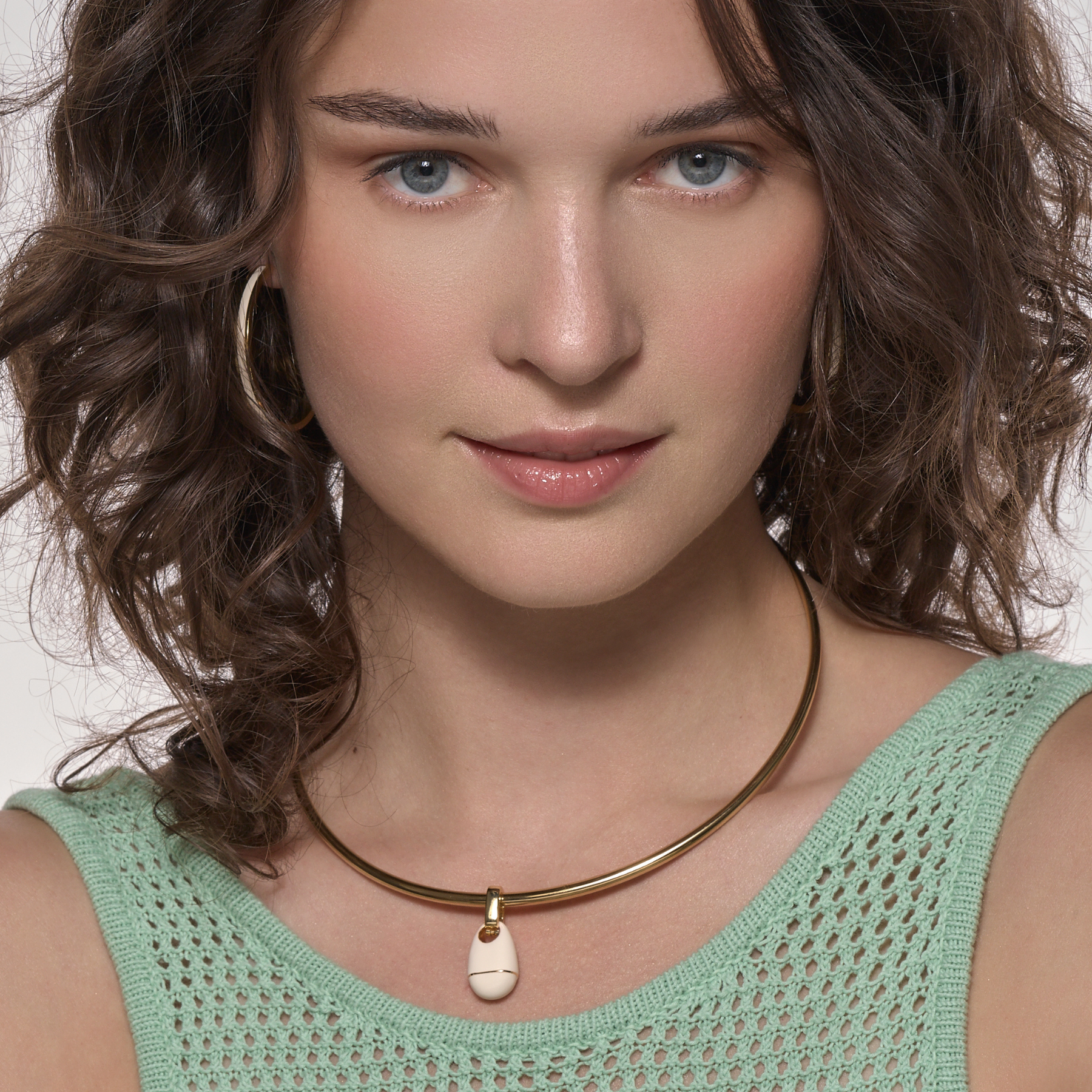 Pendentif Drop - Blanc Sable