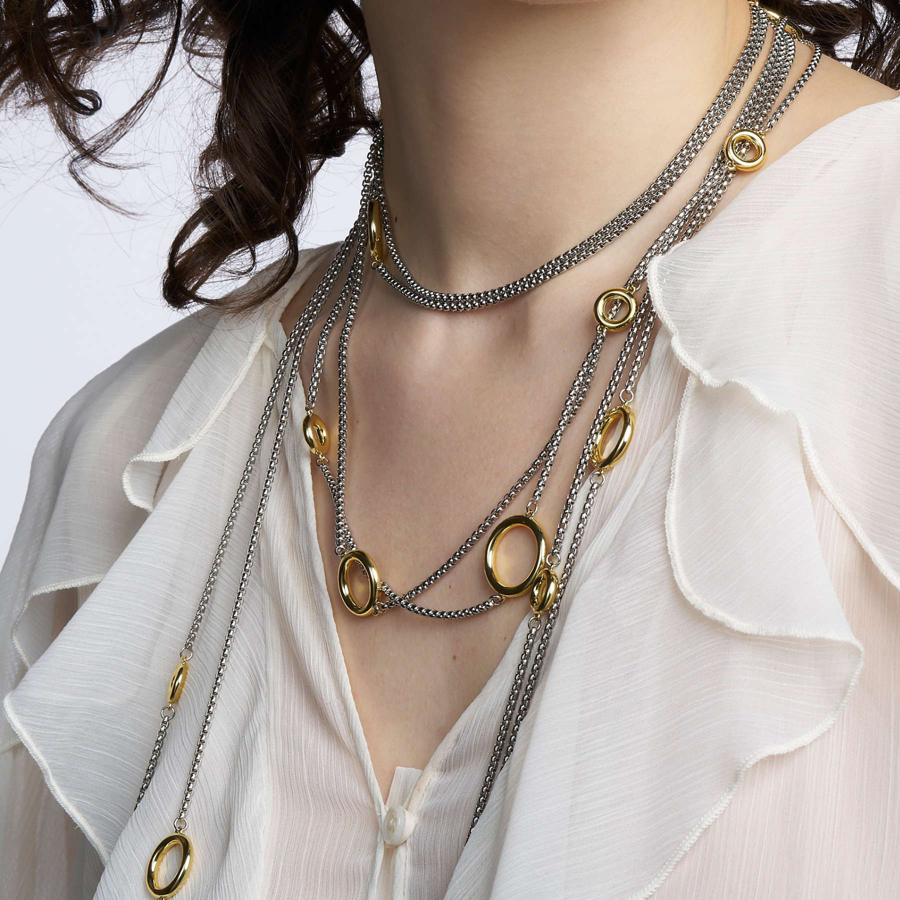 Collier Sautoir EYELET - Bicolore