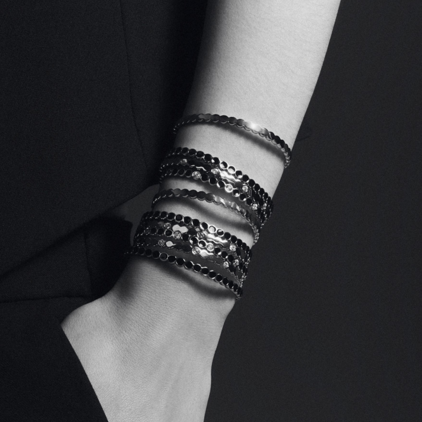 Jonc Lumi - Argent et Noir - Bangle-Up 