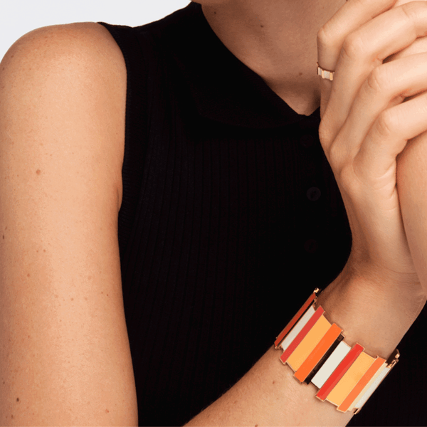 Manchette Inès Multicolore - Orange Tonic - Bangle-Up 