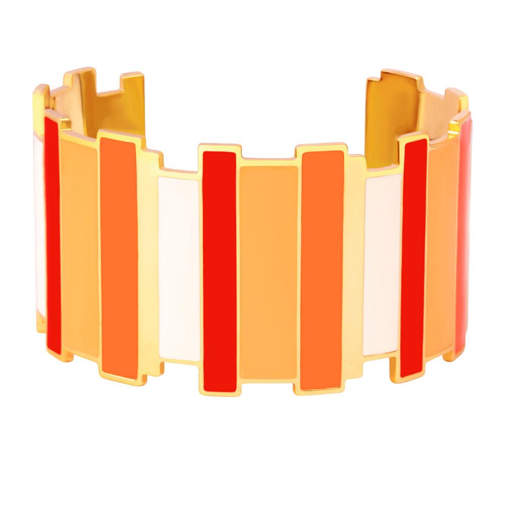 Manchette Inès Multicolore - Orange Tonic - Bangle-Up 