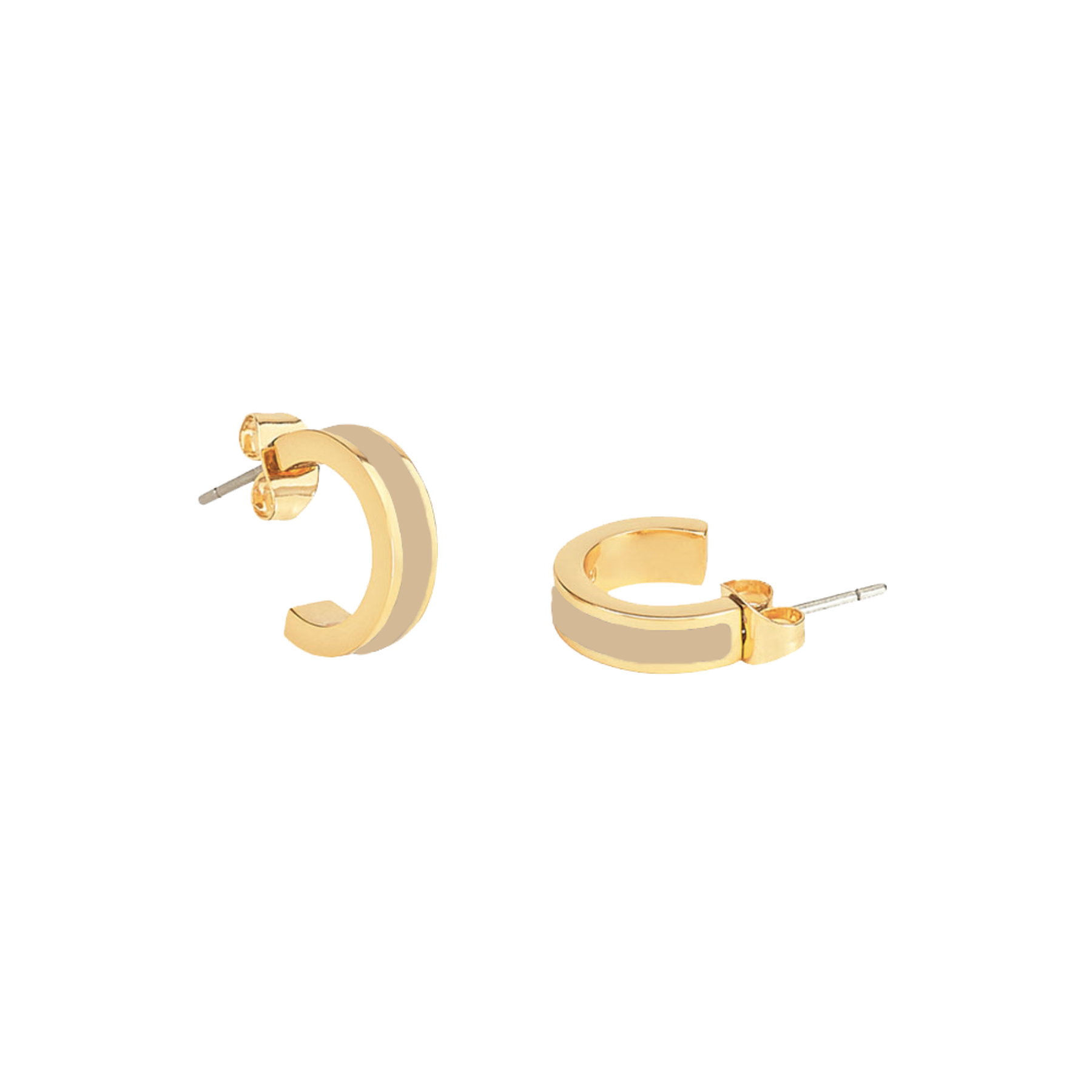 Mini Créoles Bangle - Beige Mastic