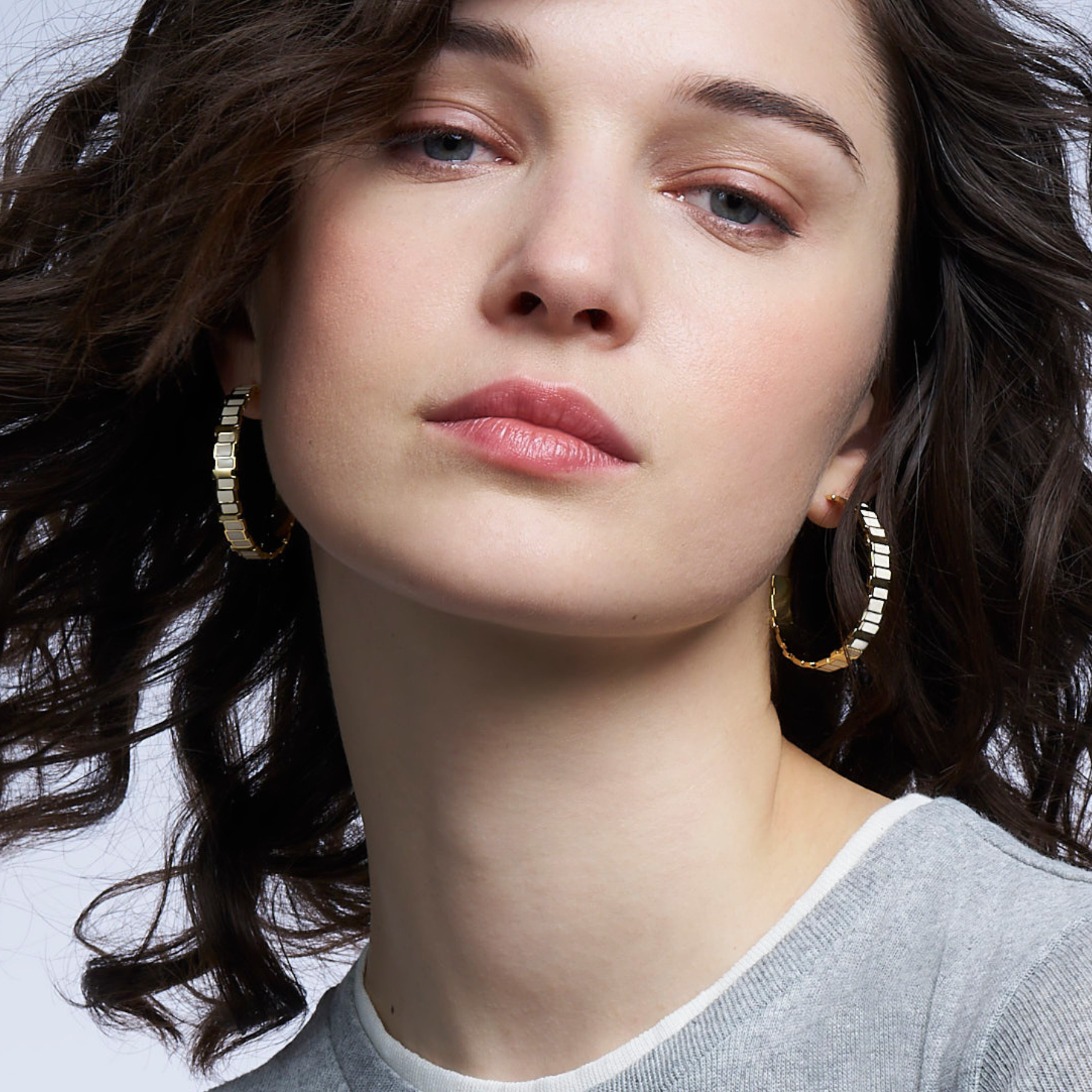 Créoles Inès Multi - Blanc Sable