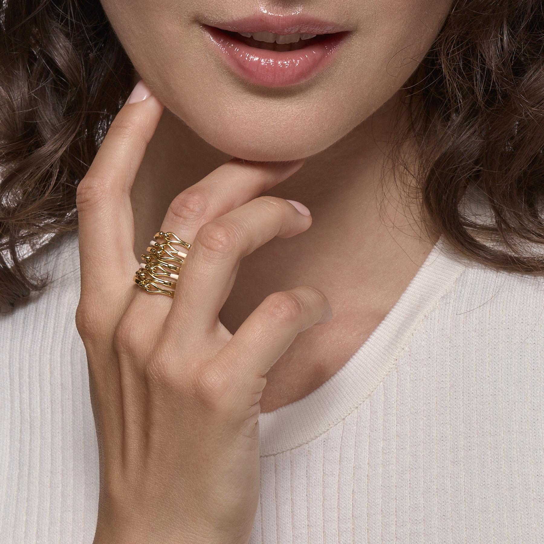 Bague Lily - Blanc Sable