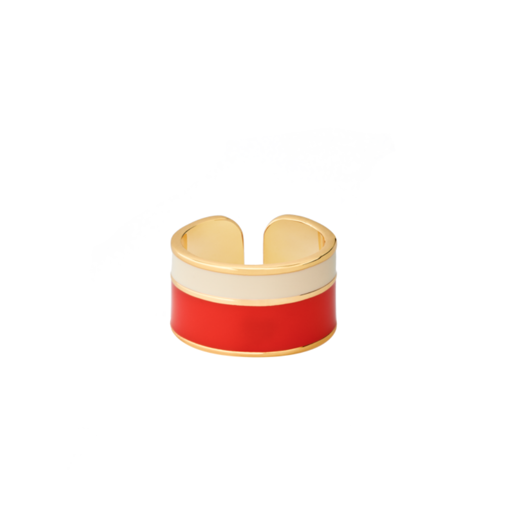 Bague Bangle - Blanc Sable / Tangerine - Bangle-Up 